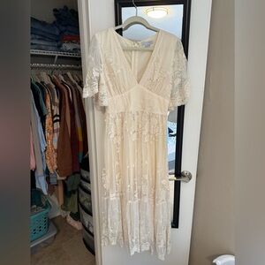 Baltic Born Clarisa Lace Midi Dress | Vintage Cream